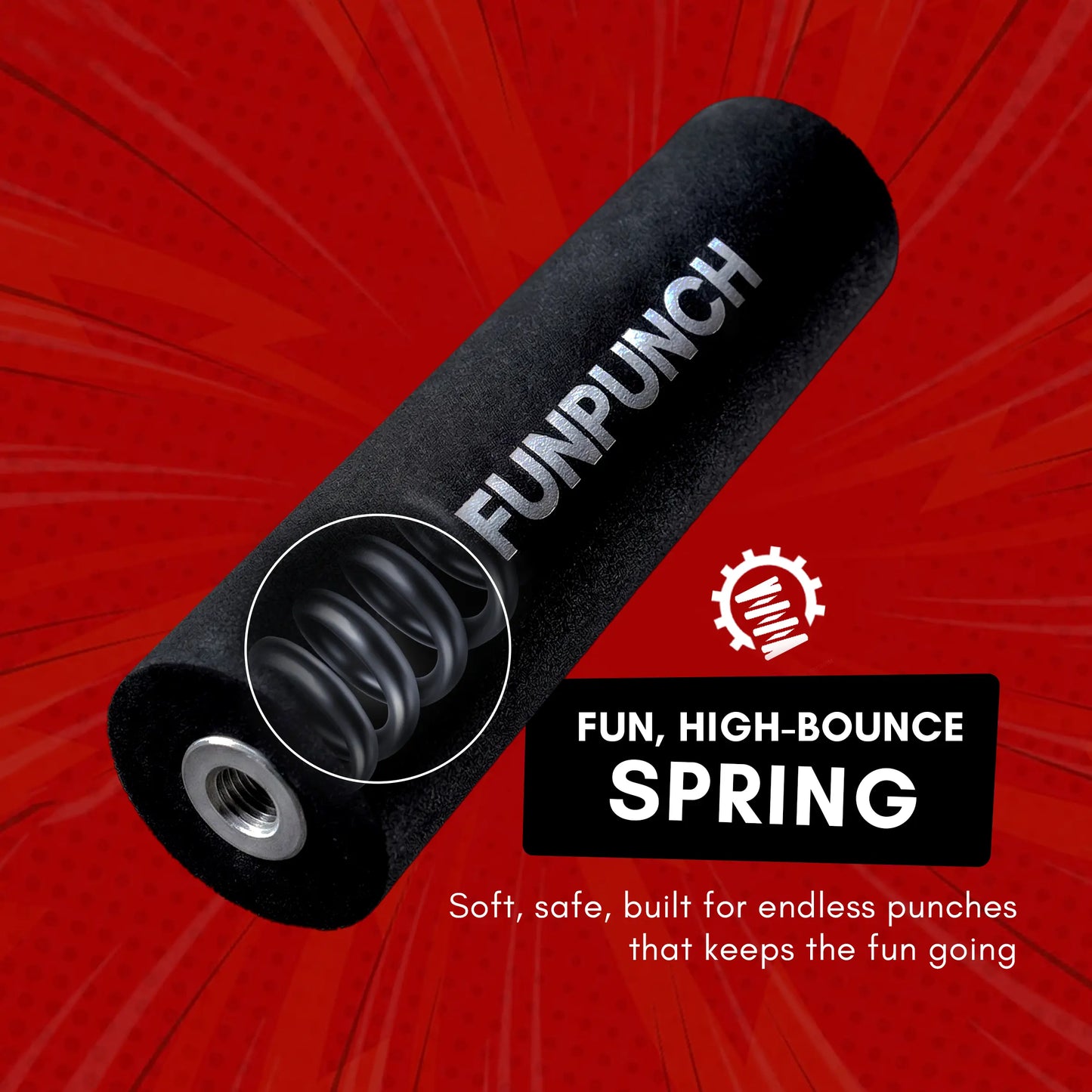 FUNPUNCH Pedestal Punching Bag with Stand - Polyurethane Boxing Equipment for Boxing Enthusiasts, Martial Arts Training, Stress Relief Tool (Includes Pump), Standing Punching Bag, Punch Workout Gear
