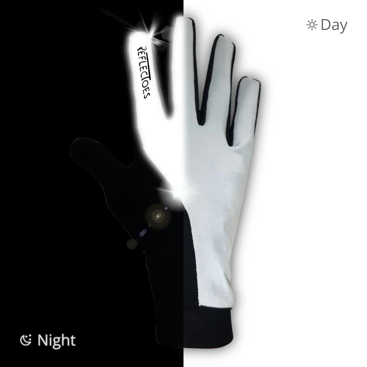 Reflective High Visibility Running Winter Gloves with Grip & Touchscreen