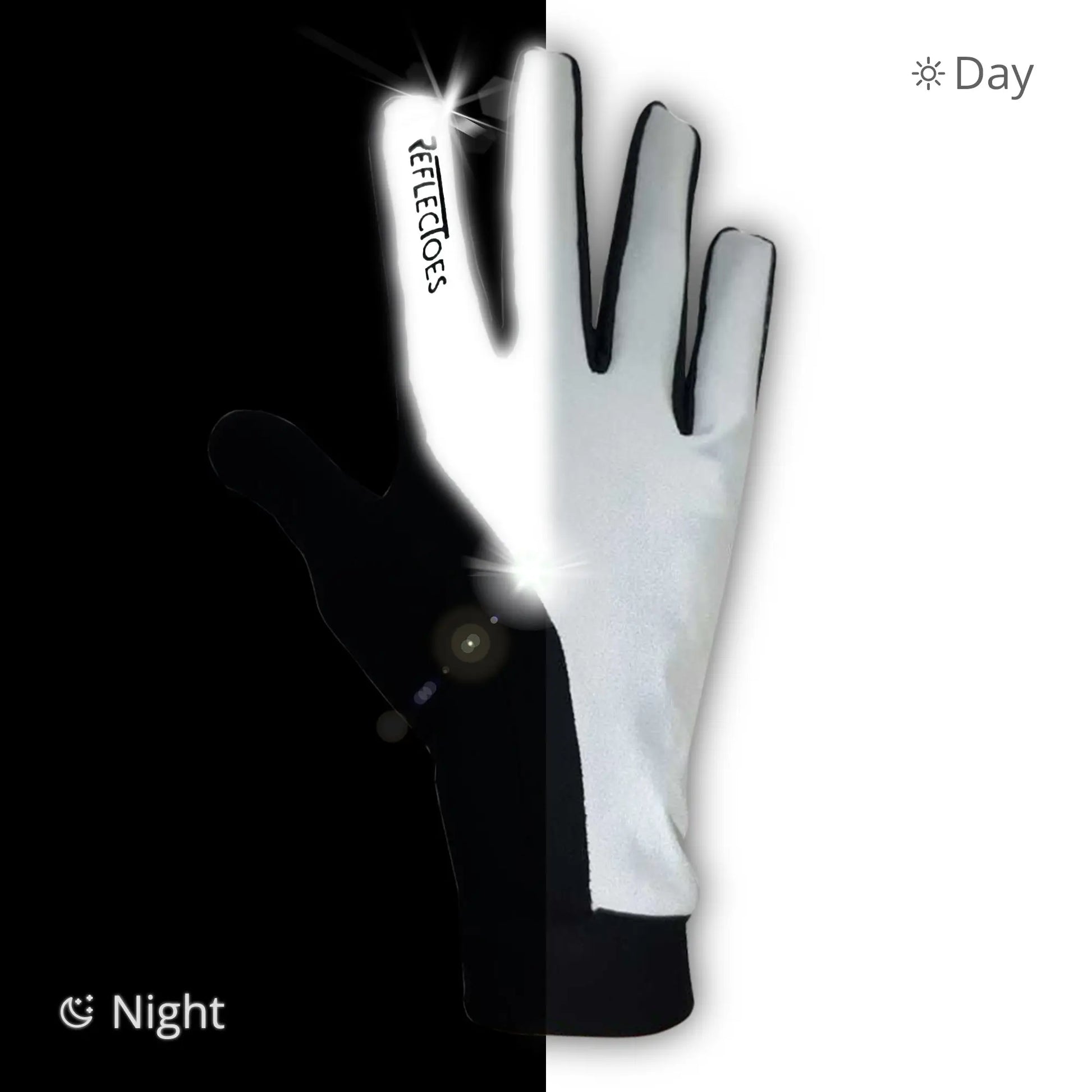 Reflective High Visibility Running Winter Gloves with Grip & Touchscreen