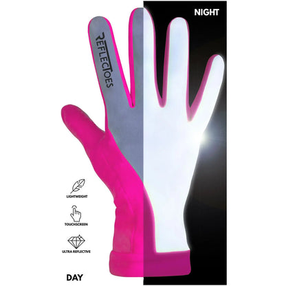 Reflective High Visibility Running Winter Gloves with Grip & Touchscreen