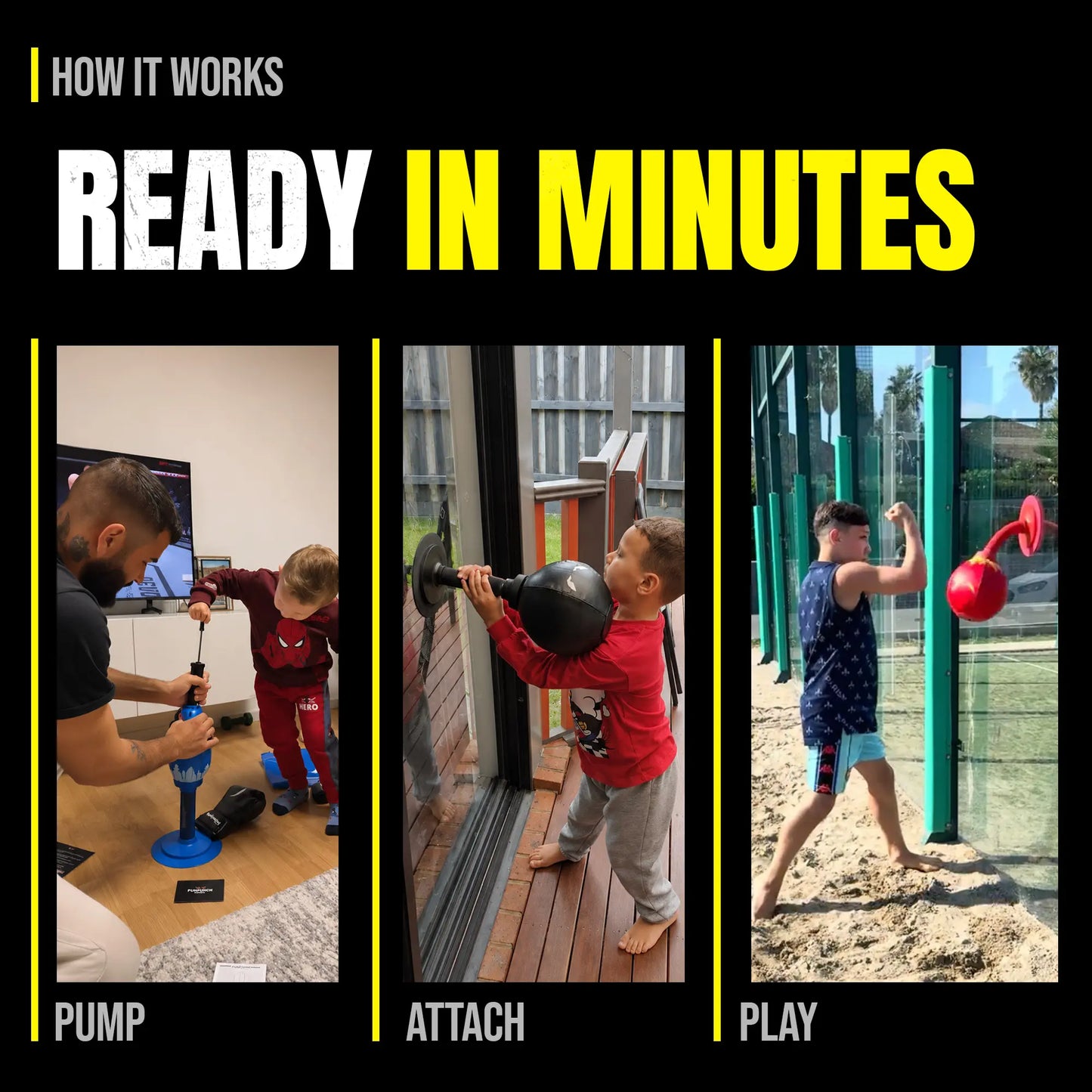 FUNPUNCH Pedestal Punching Bag with Stand - Polyurethane Boxing Equipment for Boxing Enthusiasts, Martial Arts Training, Stress Relief Tool (Includes Pump), Standing Punching Bag, Punch Workout Gear