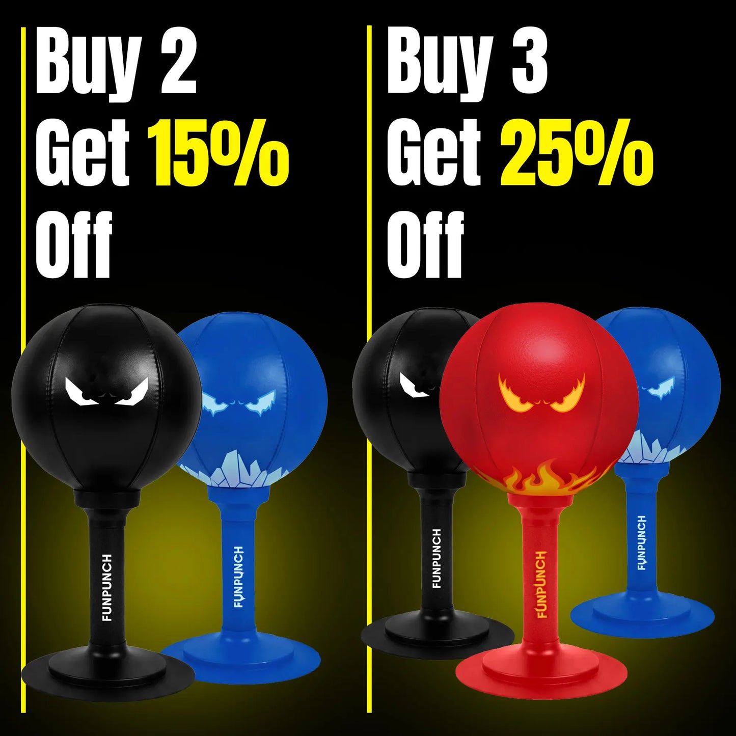 FUNPUNCH Pedestal Punching Bag with Stand - Polyurethane Boxing Equipment for Boxing Enthusiasts, Martial Arts Training, Stress Relief Tool (Includes Pump), Standing Punching Bag, Punch Workout Gear