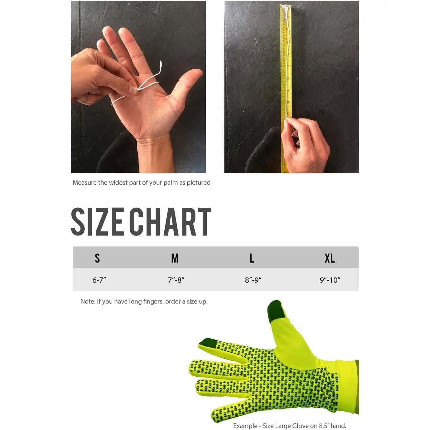 Reflective High Visibility Running Winter Gloves with Grip & Touchscreen